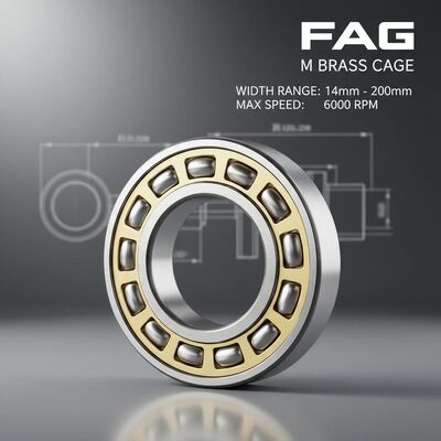 FAG Spherical Roller Bearing with M Brass Cage for Heavy Duty Applications Featuring 14mm to 200mm Width Range and Up to 6000 RPM Speed